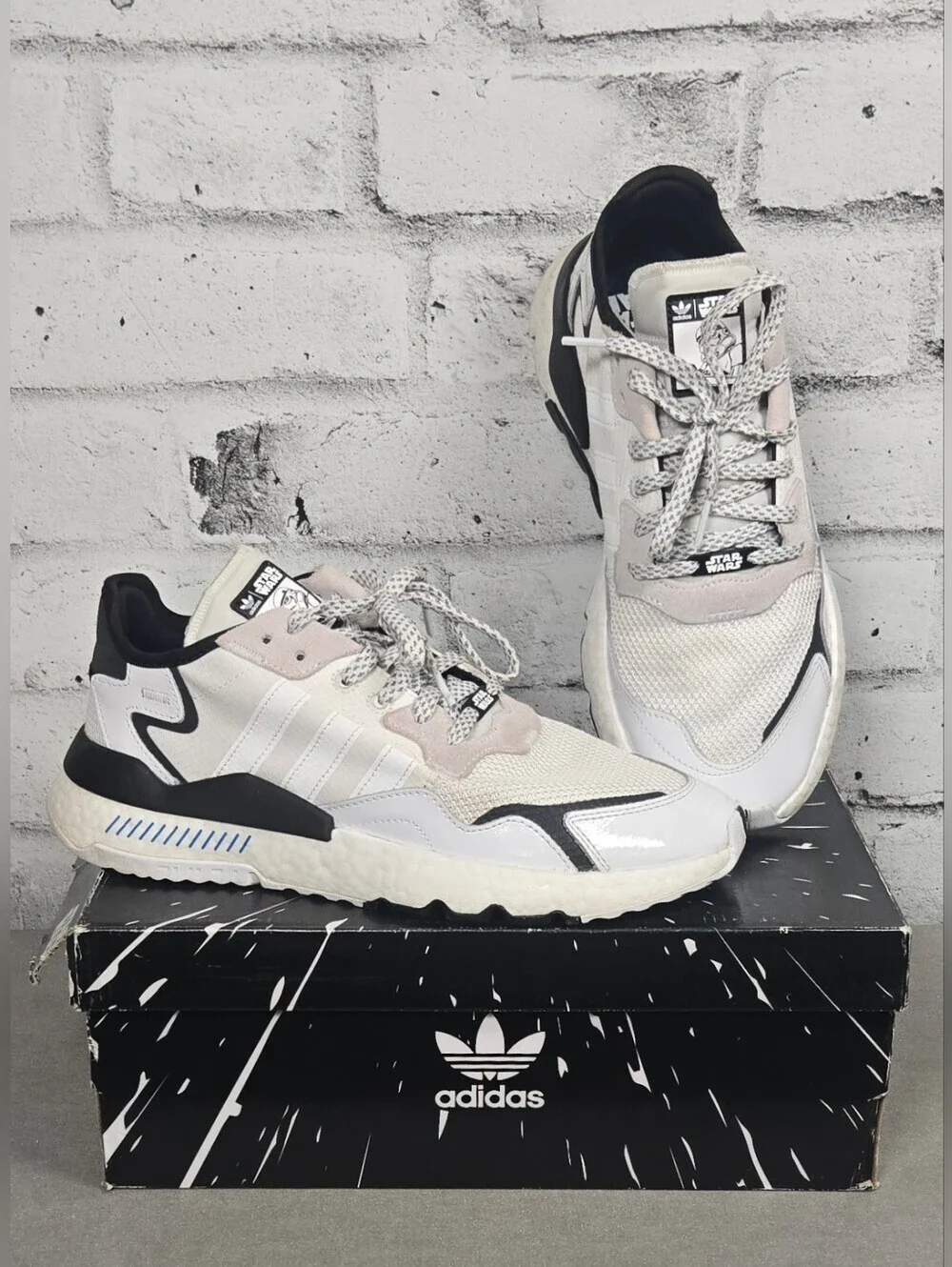 Adidas Star Wars Nite Jogger Stormtrooper Sneakers Mens 10 White Black